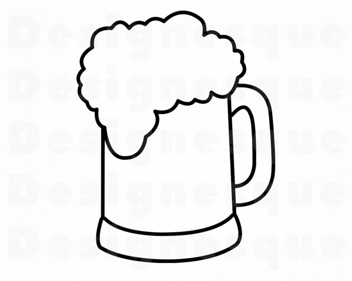 Inviting beer mug coloring page