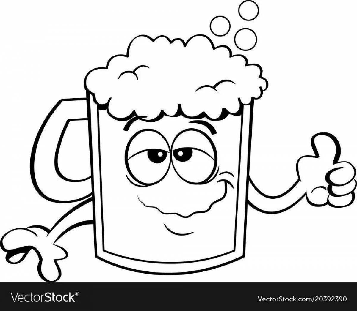 Photo Mug of beer with bubble coloring