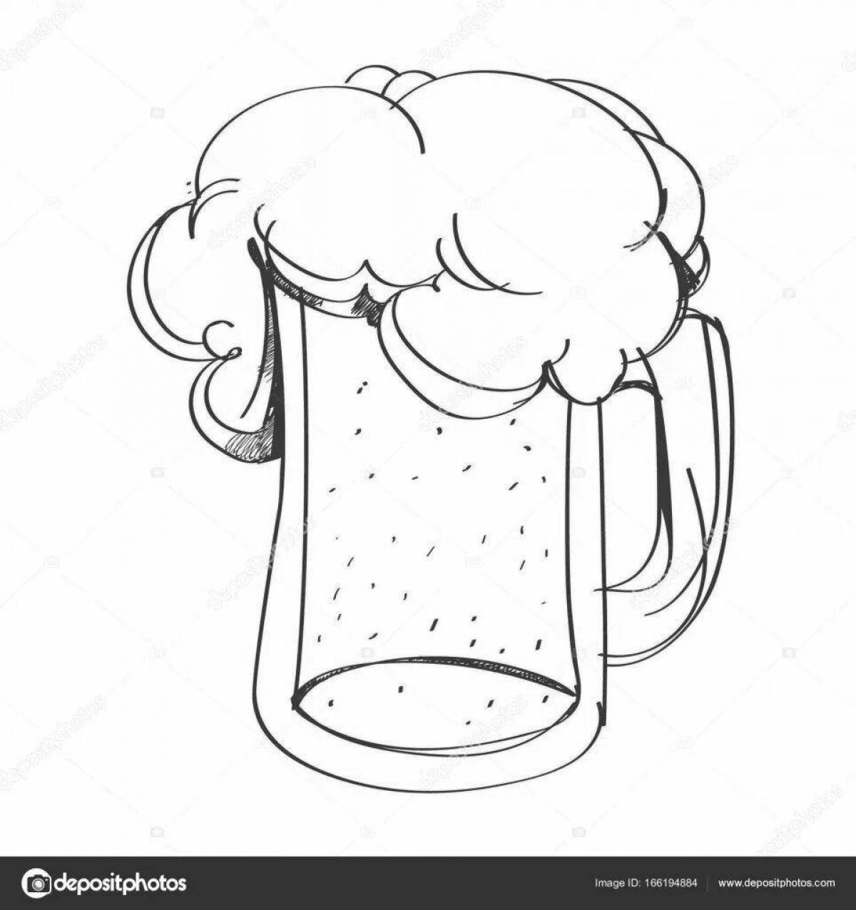 Photo Beer mug crisp coloring page