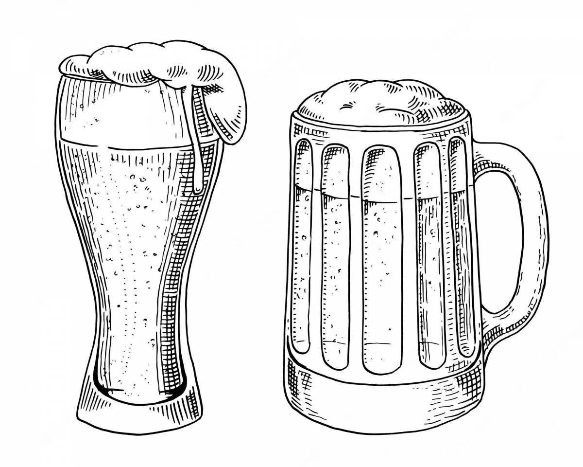 Refreshingly cold beer mug coloring page