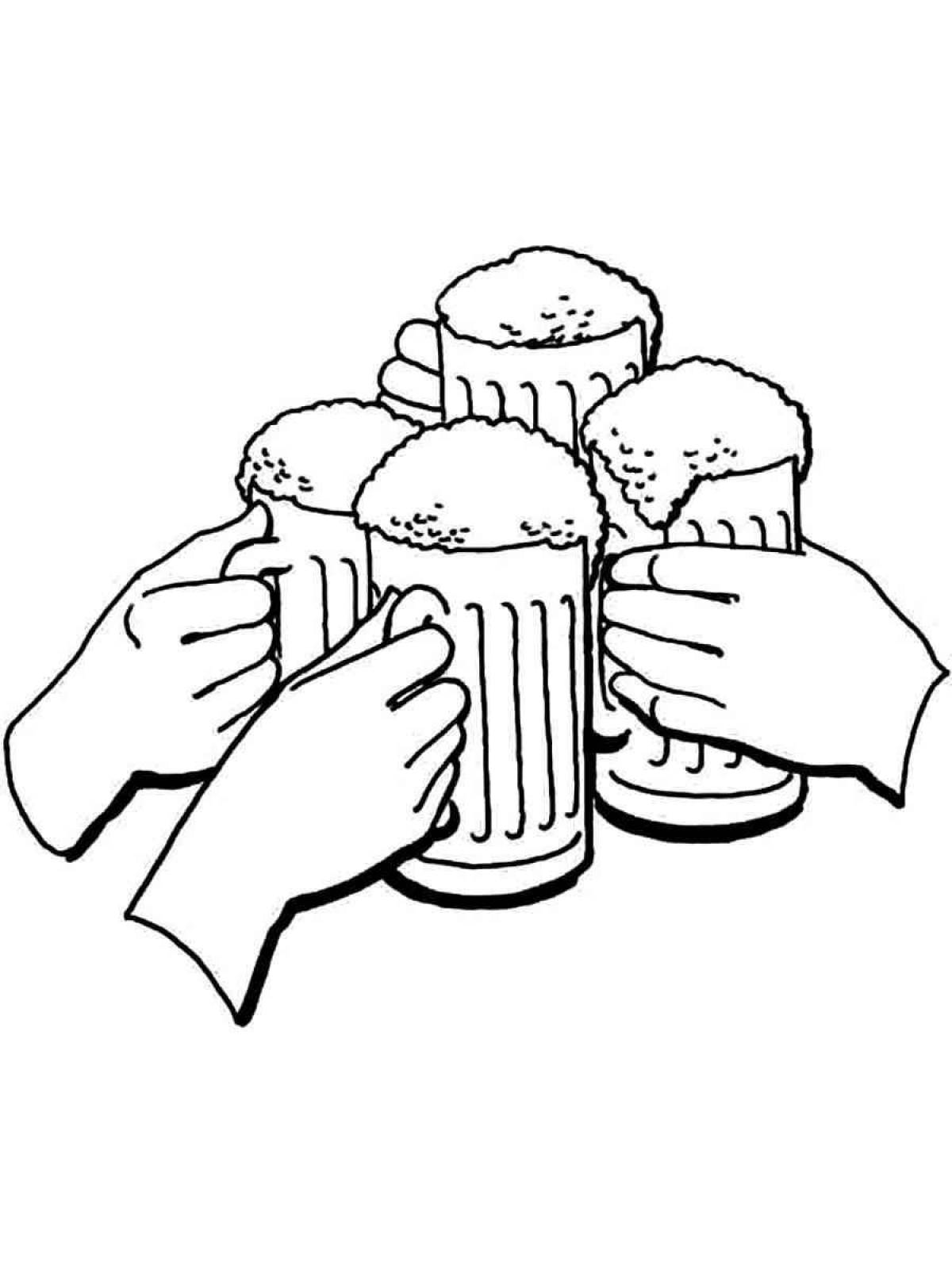 Photo Gold coloring beer mug