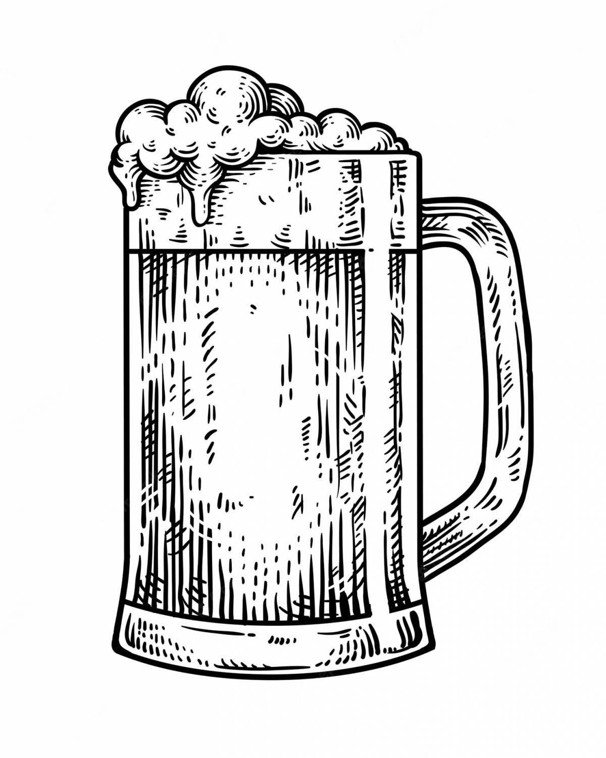 Glitter beer mug coloring book