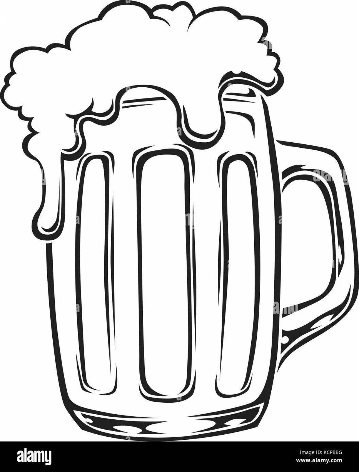Coloring malty mug of beer
