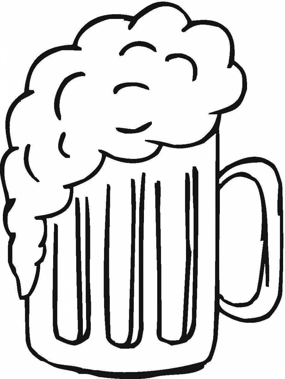 Cloudy beer mug coloring