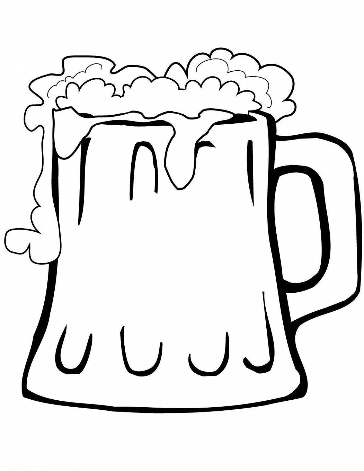 Кружка пива hoppy coloring page