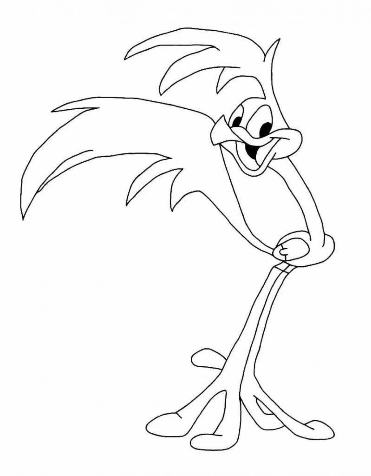 Colorful road runner coloring page