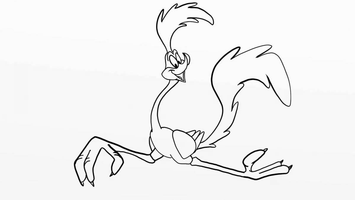 Joyful road runner coloring page