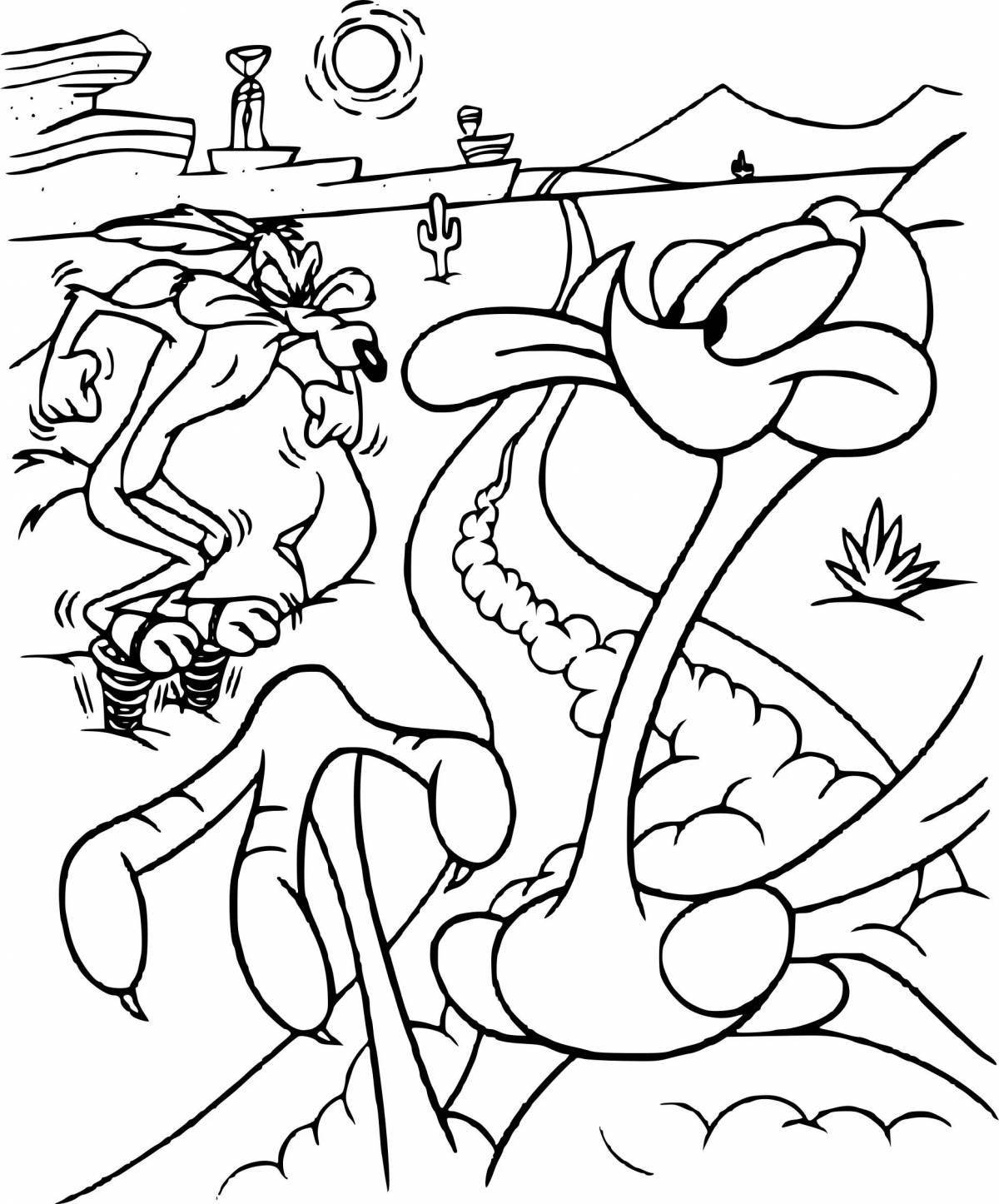 Animated road runner coloring page