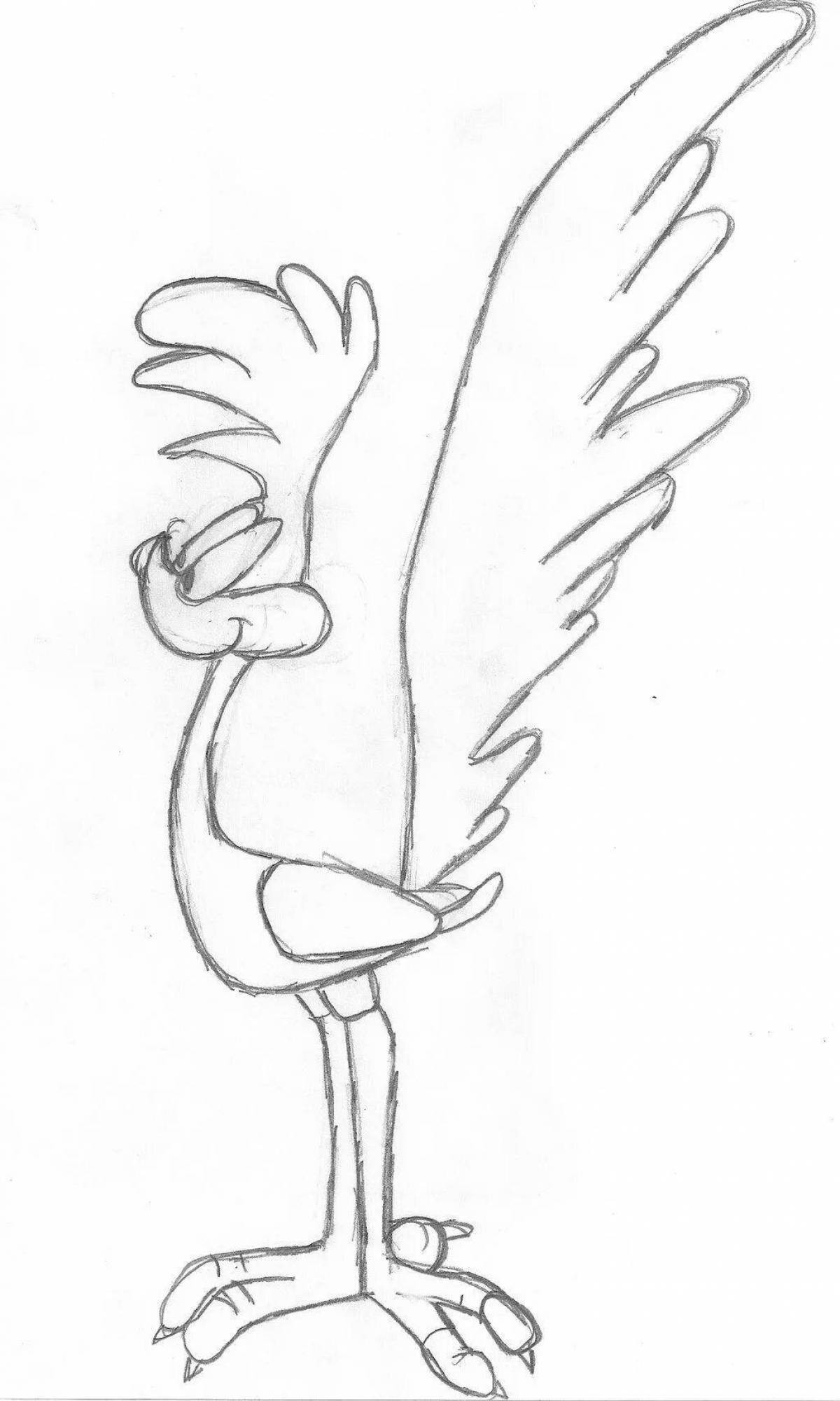Charming road runner coloring page