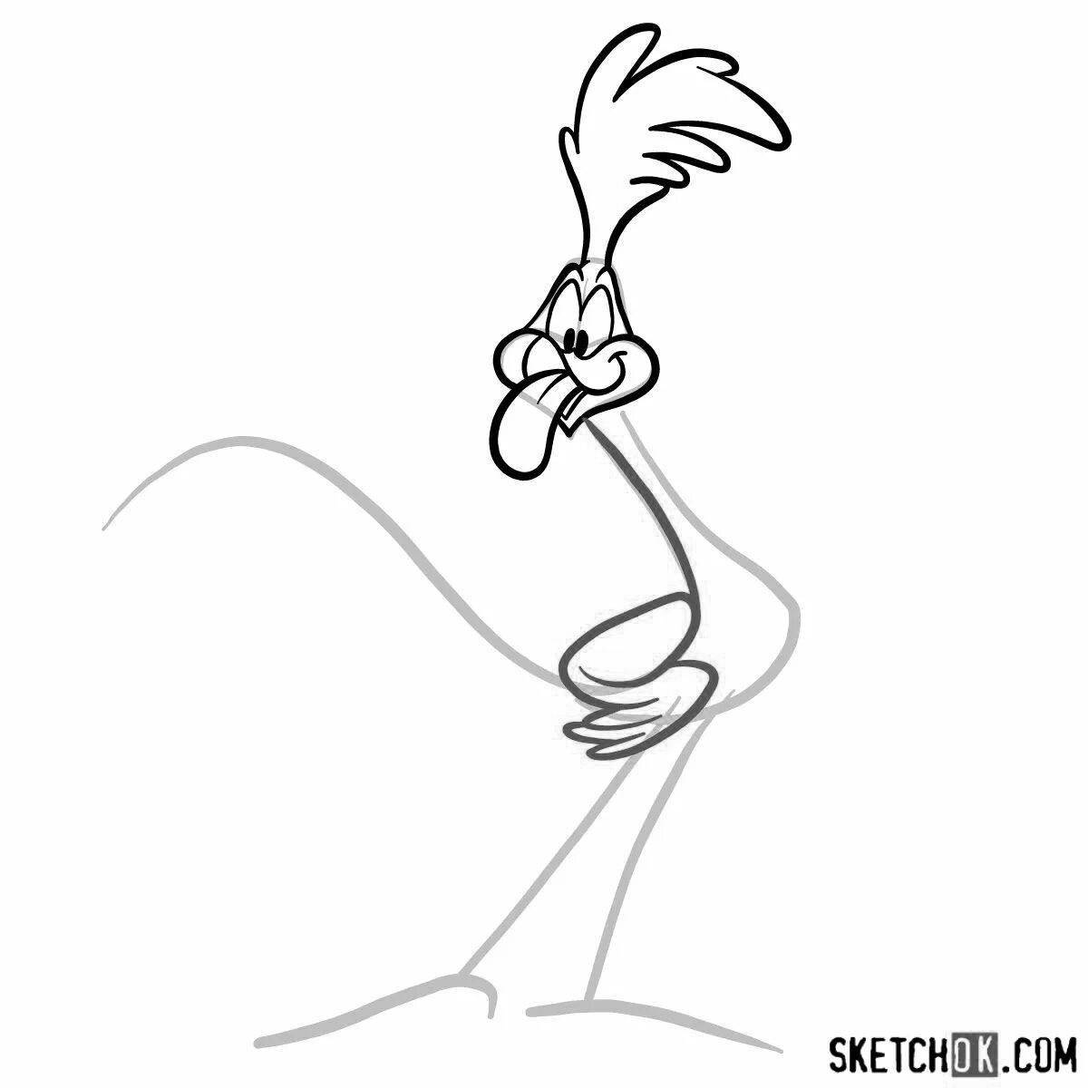 Road runner coloring page