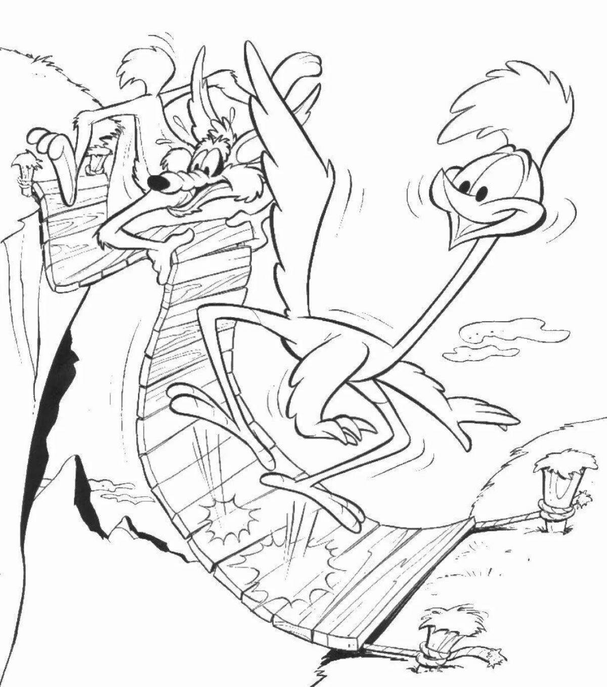 Colour-explosive road runner coloring page