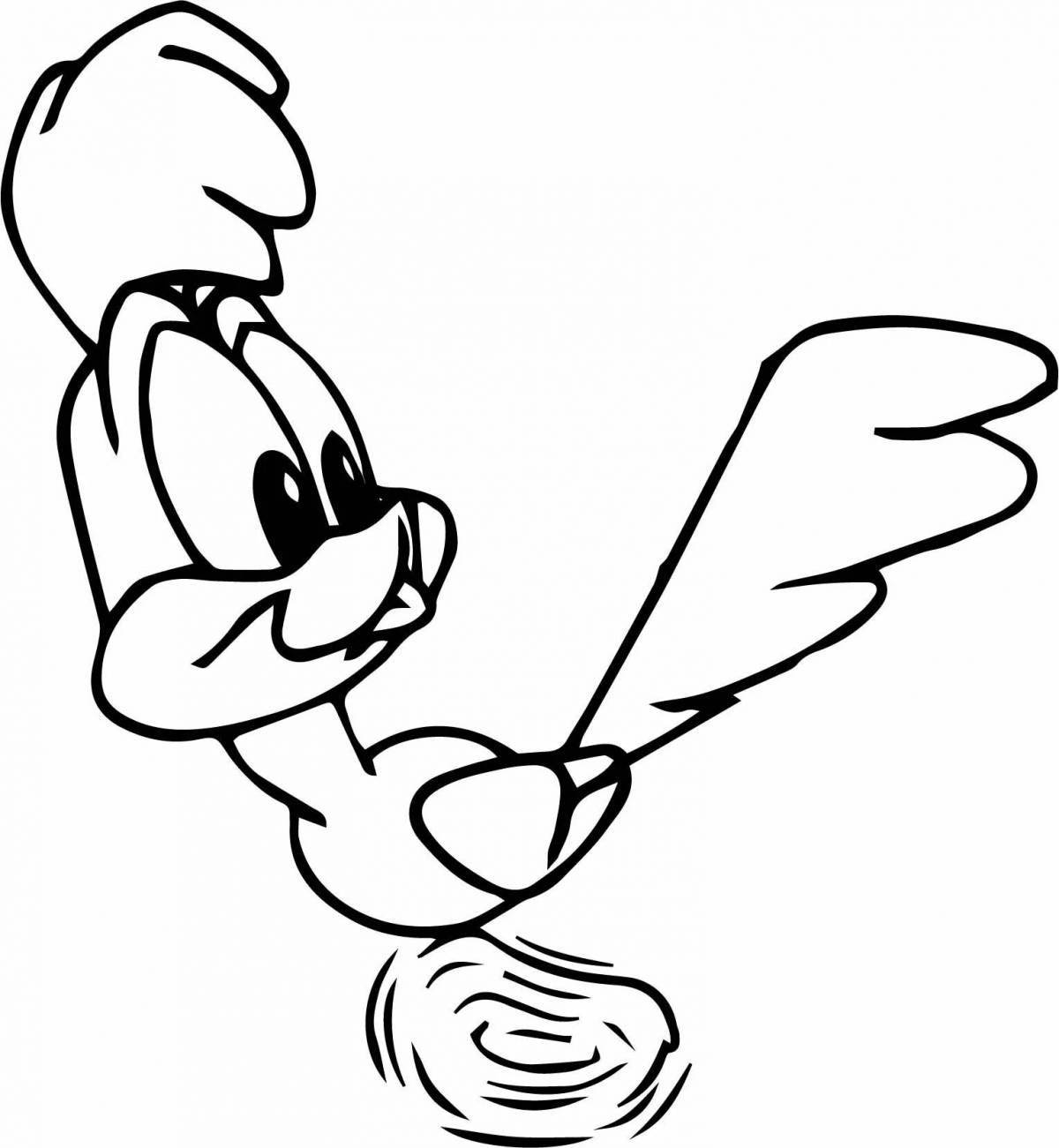 Crazy road runner coloring page