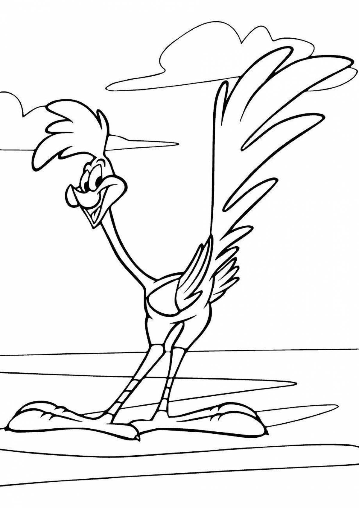 Color-vibrant road runner coloring page