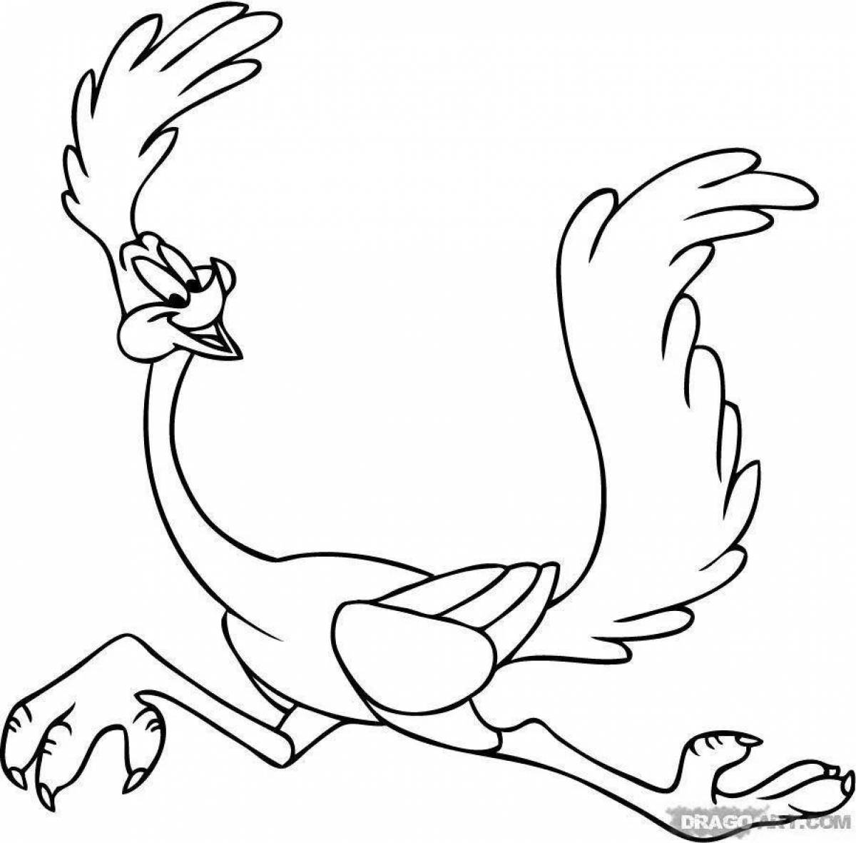 Color-lively road runner coloring page