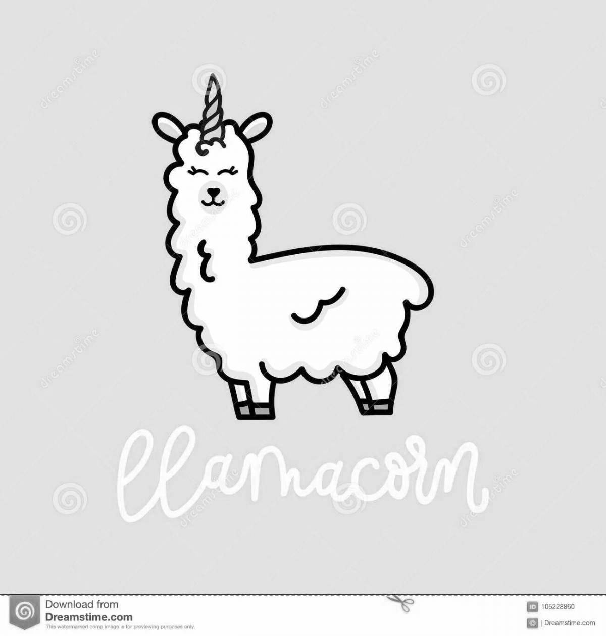 Photo Tempting coloring llama unicorn