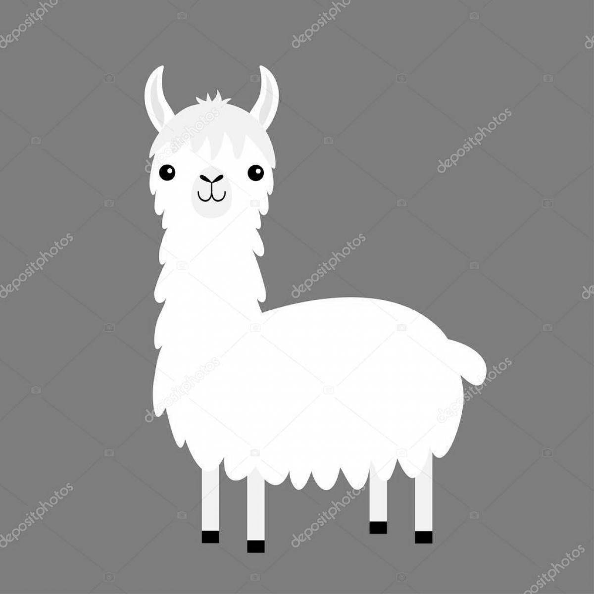 Fancy coloring llama unicorn