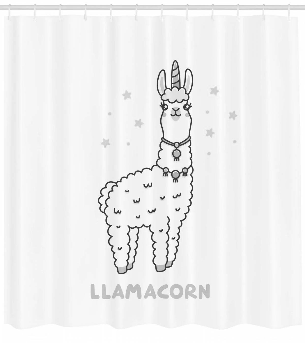Elegant coloring llama unicorn