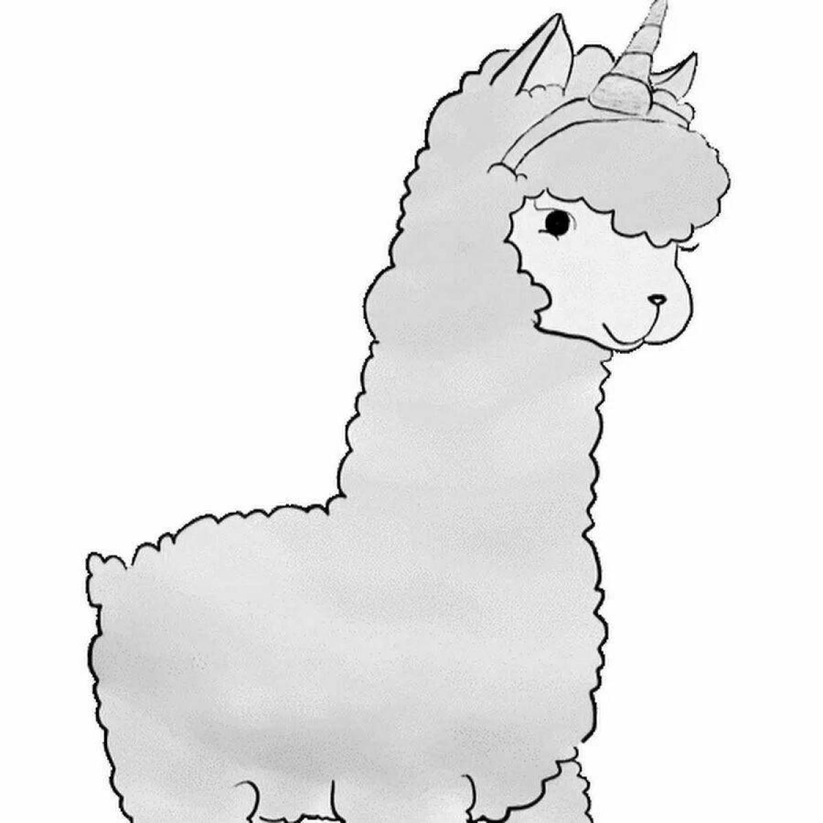 Violent coloring llama unicorn