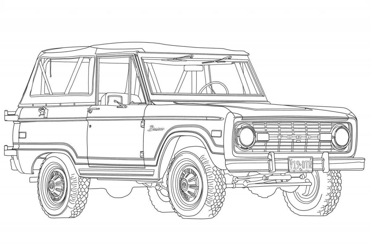 Colorful jeep helik coloring book