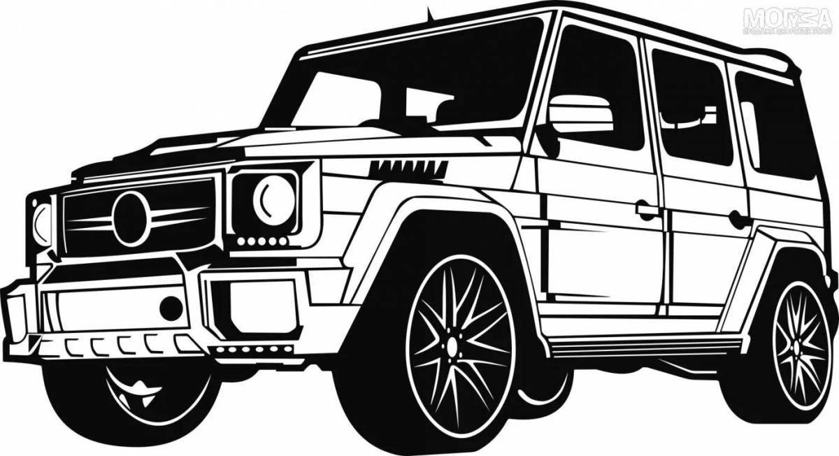Coloring page charming Jeep Gelik