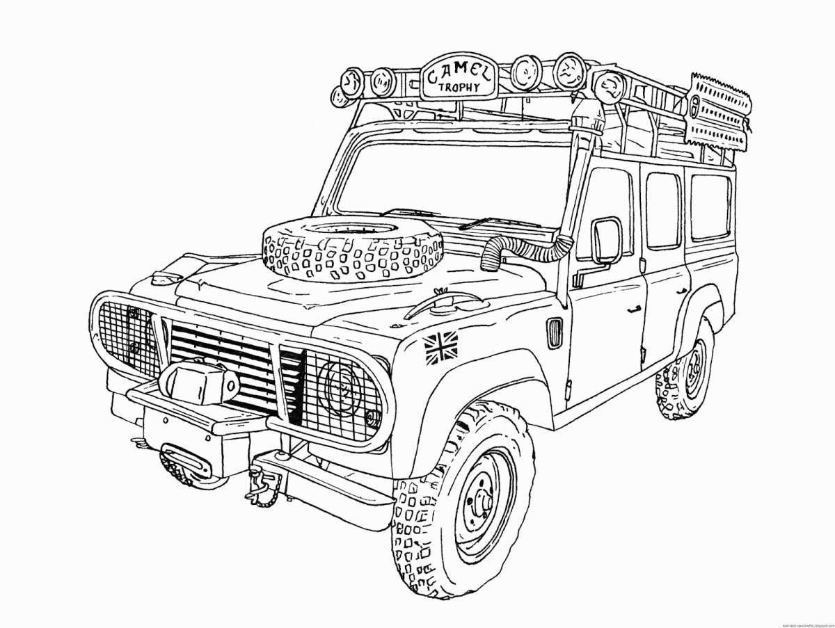 Humorous Jeep Gelik coloring book