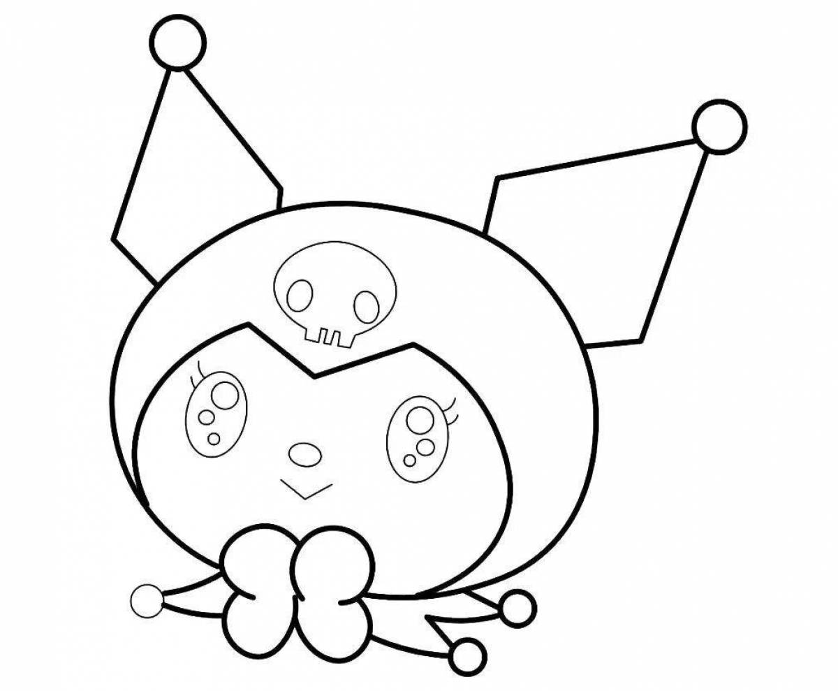 Kuromi bright head coloring page