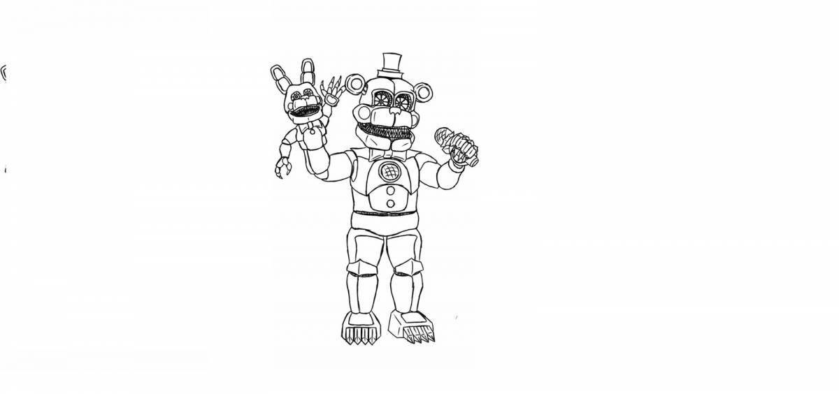 Colorful left-handed animatronic coloring book