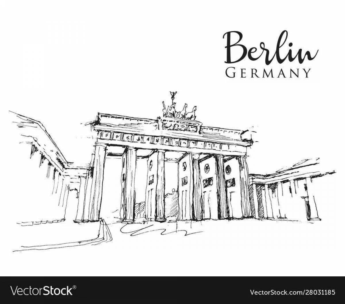 Coloring page of the grandiose Brandenburg Gate