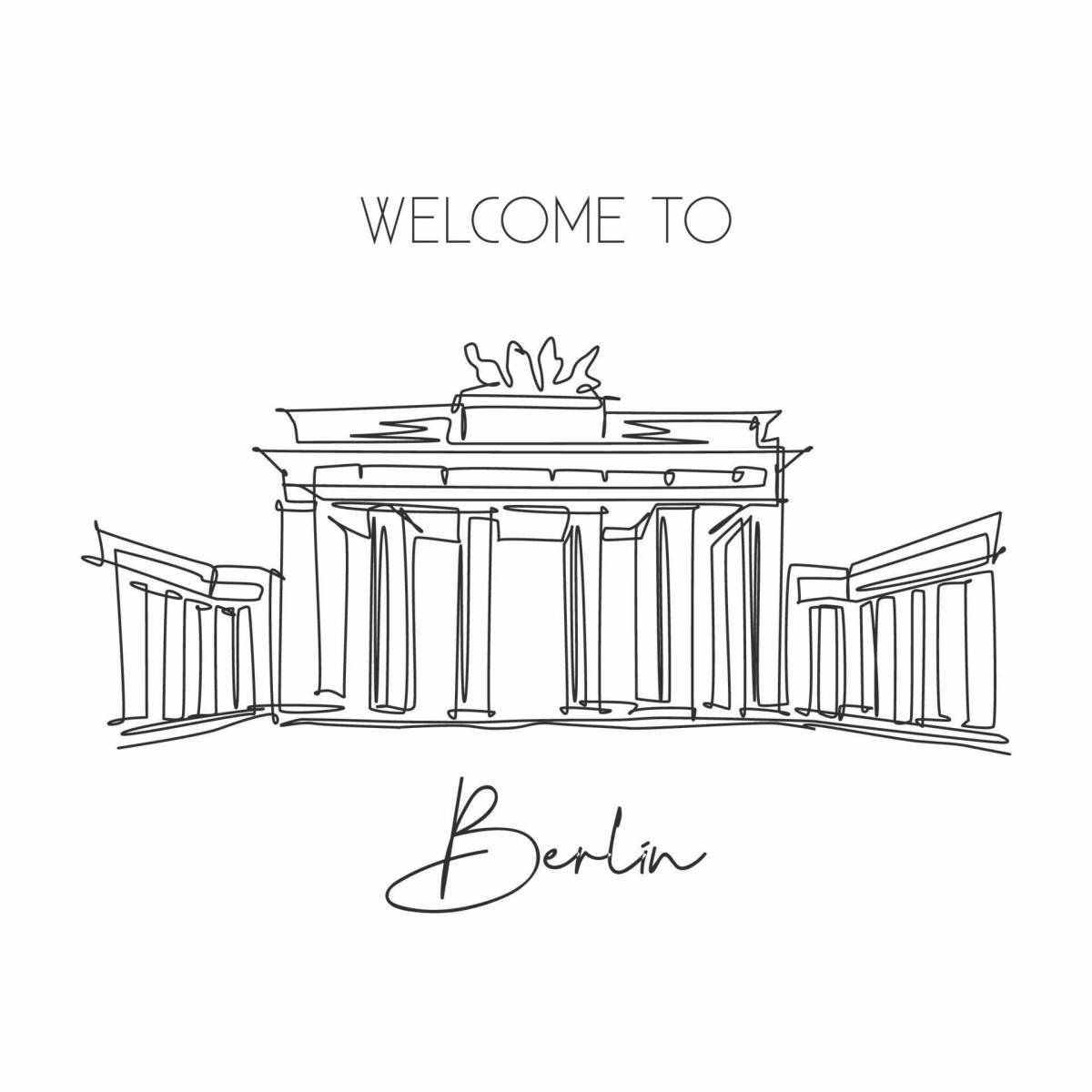 Coloring page of the monumental Brandenburg Gate