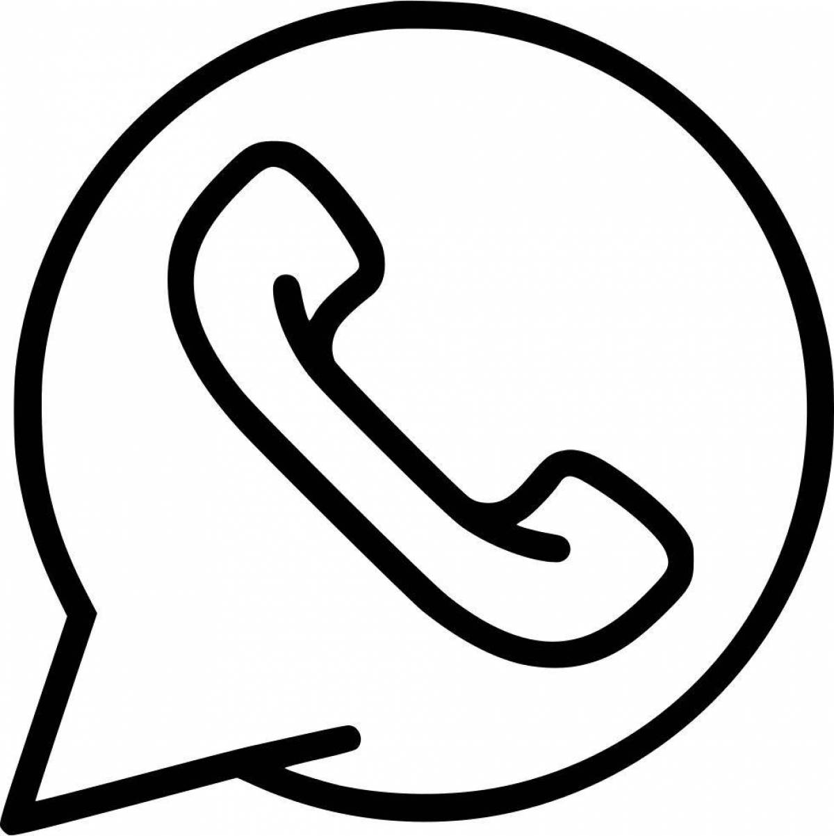 Bold coloring page whatsapp icon