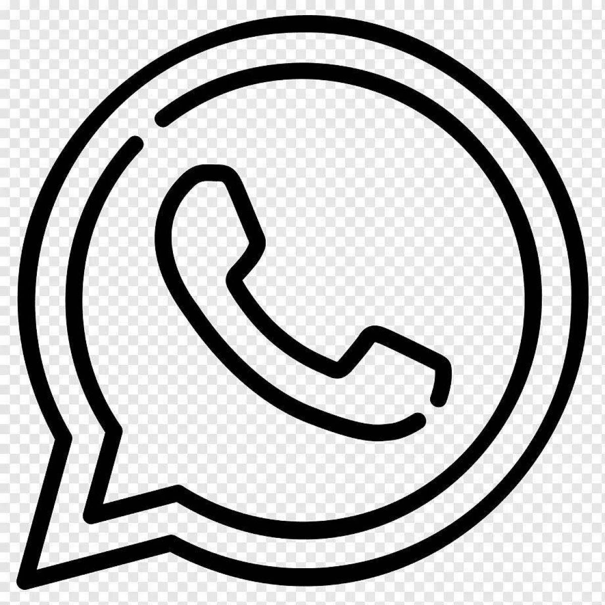 Cute coloring page whatsapp icon
