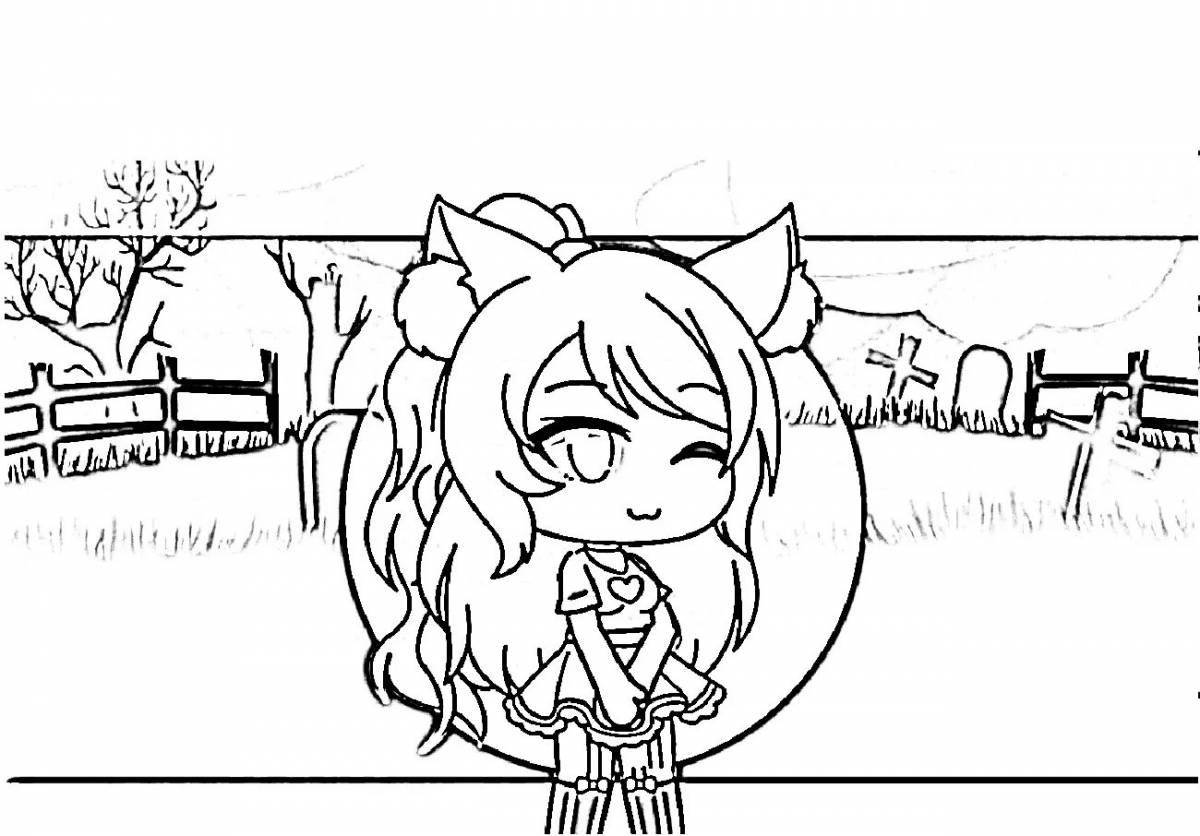 Tempting gacha life coloring page