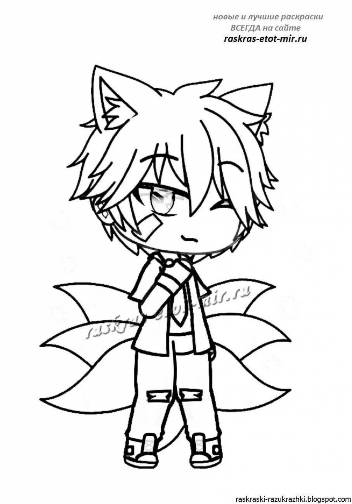 Color-explosion gacha life coloring page