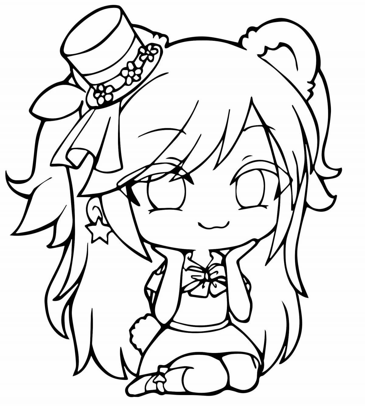 Color crazy gacha life coloring page