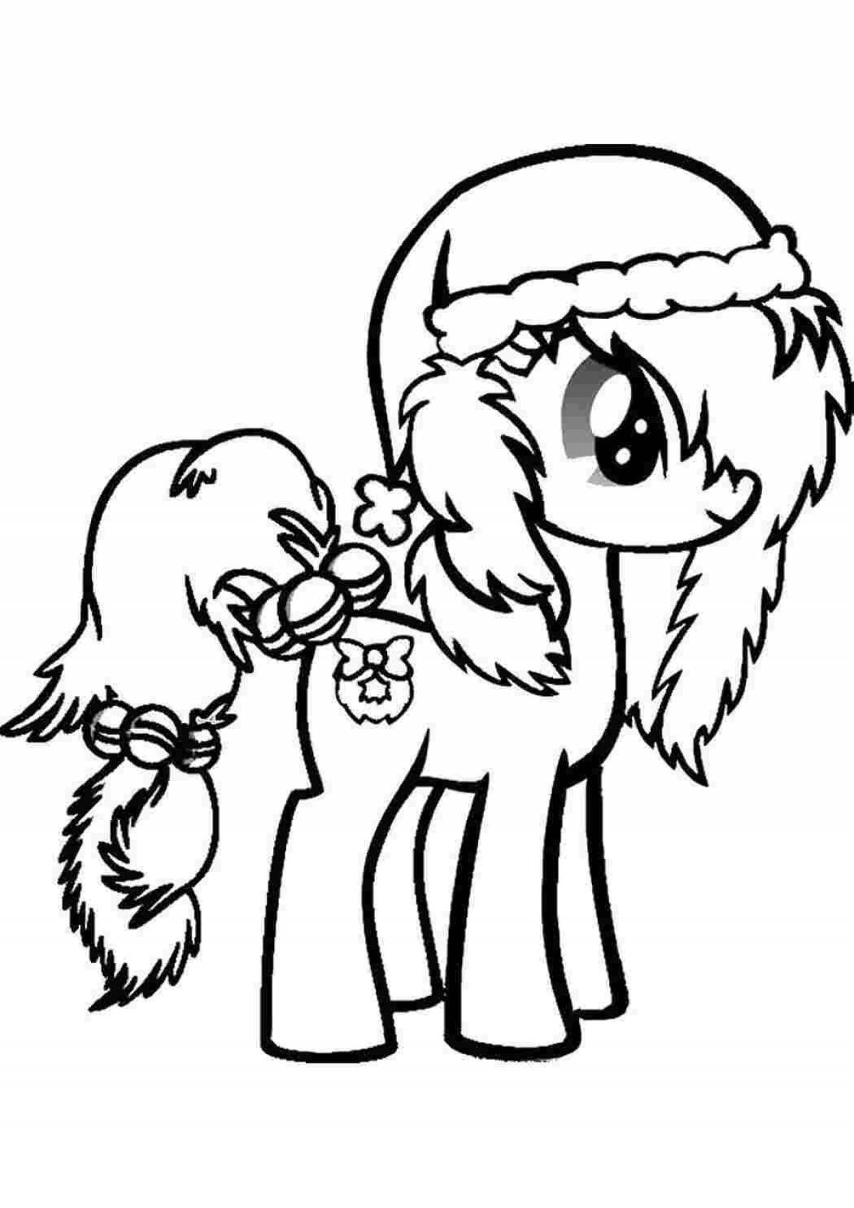 Vibrant pony coloring page