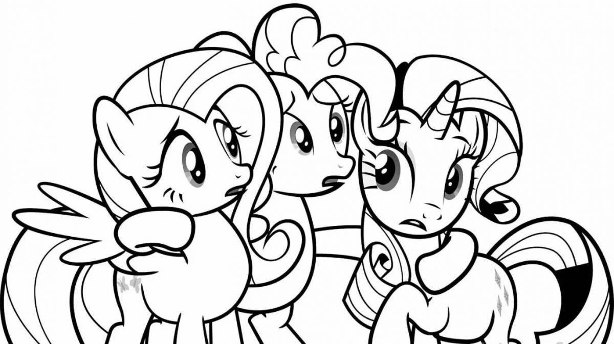 Coloring book shining pony