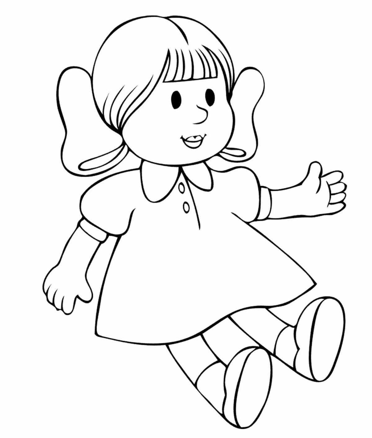 Cute baby doll coloring book