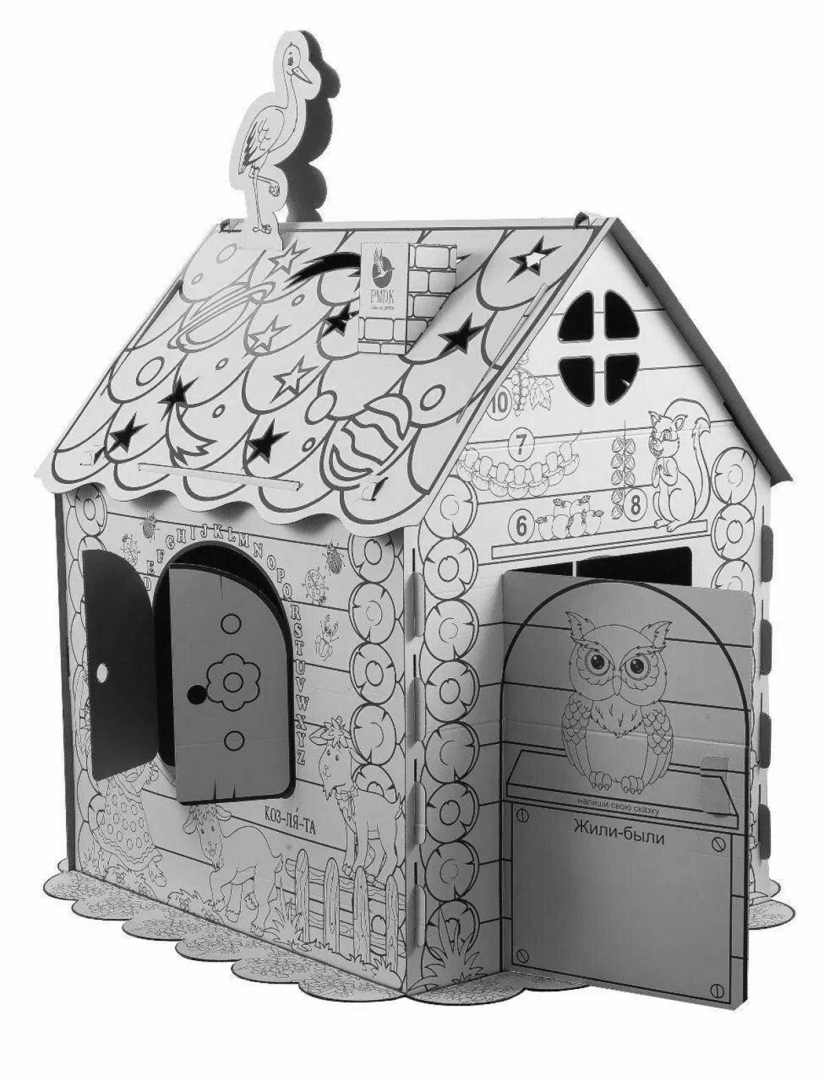 Очаровательная страница раскраски playhouse
