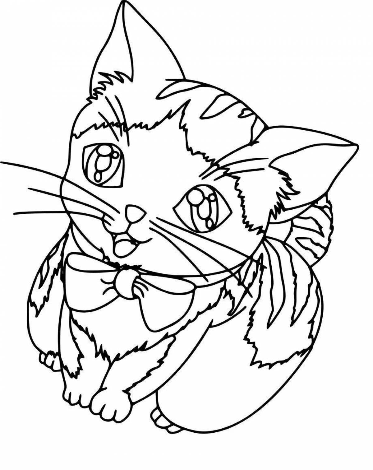 Coloring page bizarre kittens