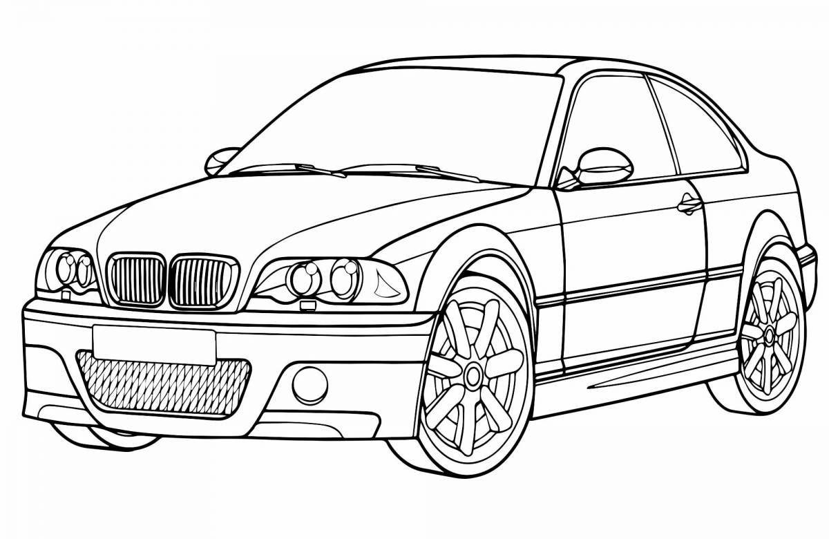 Bright bmw coloring page