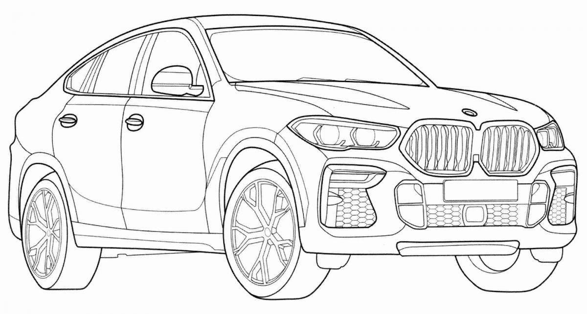 Exquisite bmw car coloring page
