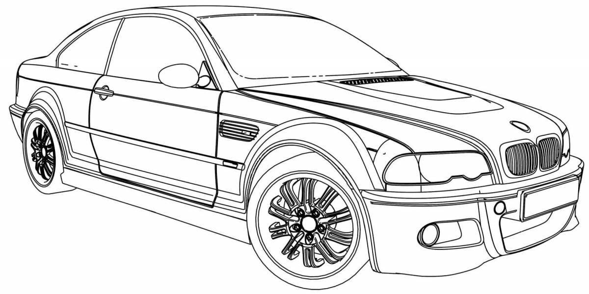 Animated bmw car coloring page