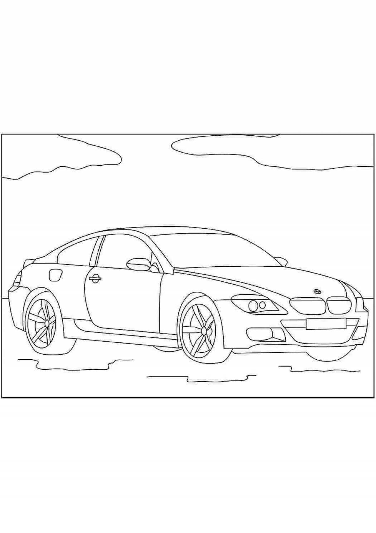 Playful bmw car coloring page