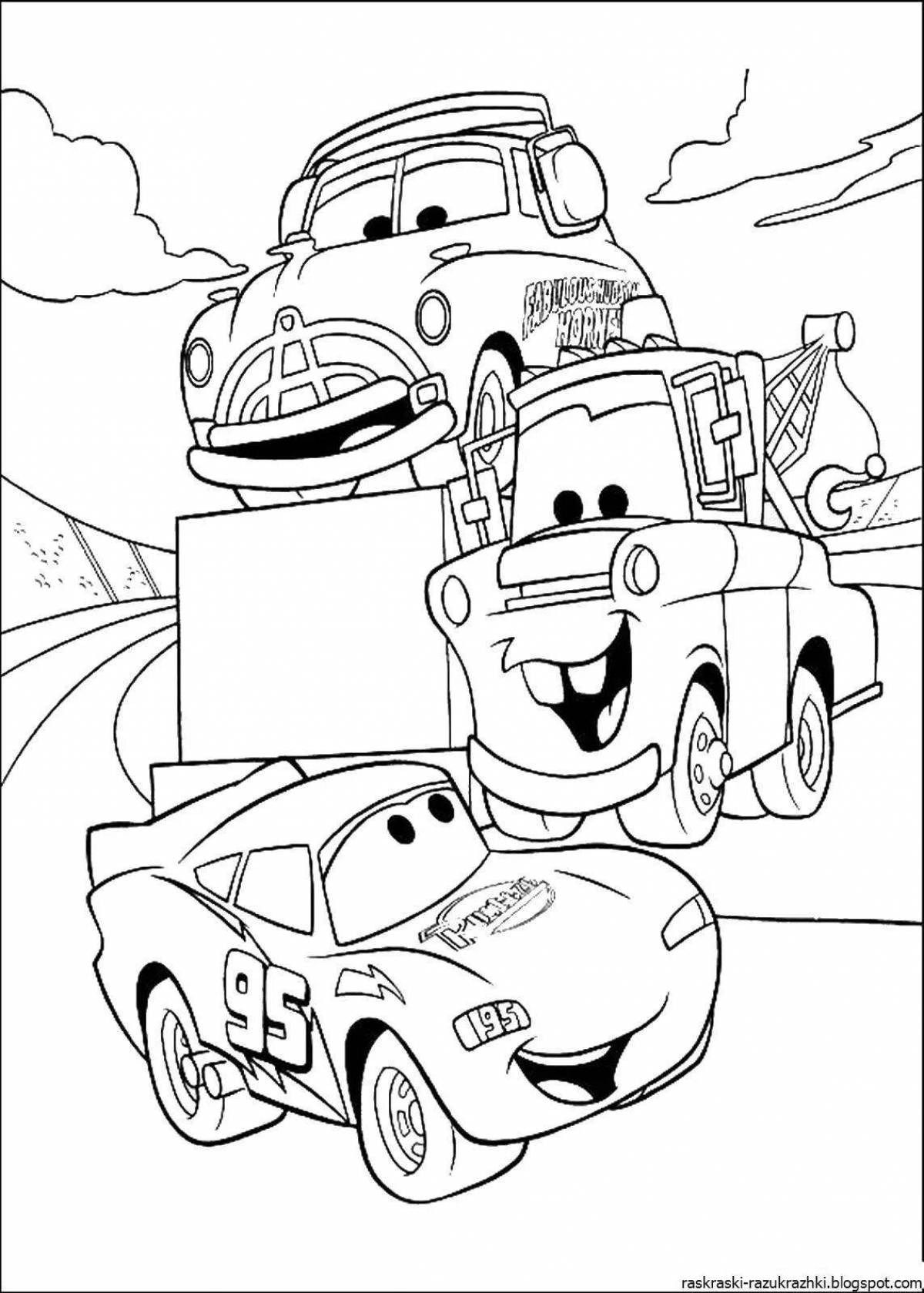 Coloring page charming car car