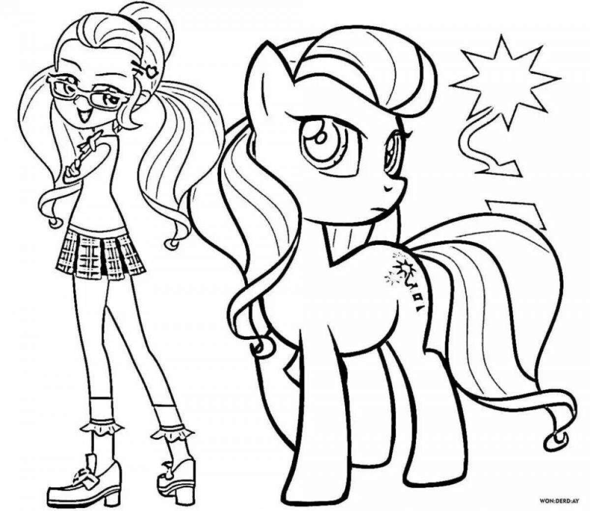 Cute pony doll coloring page
