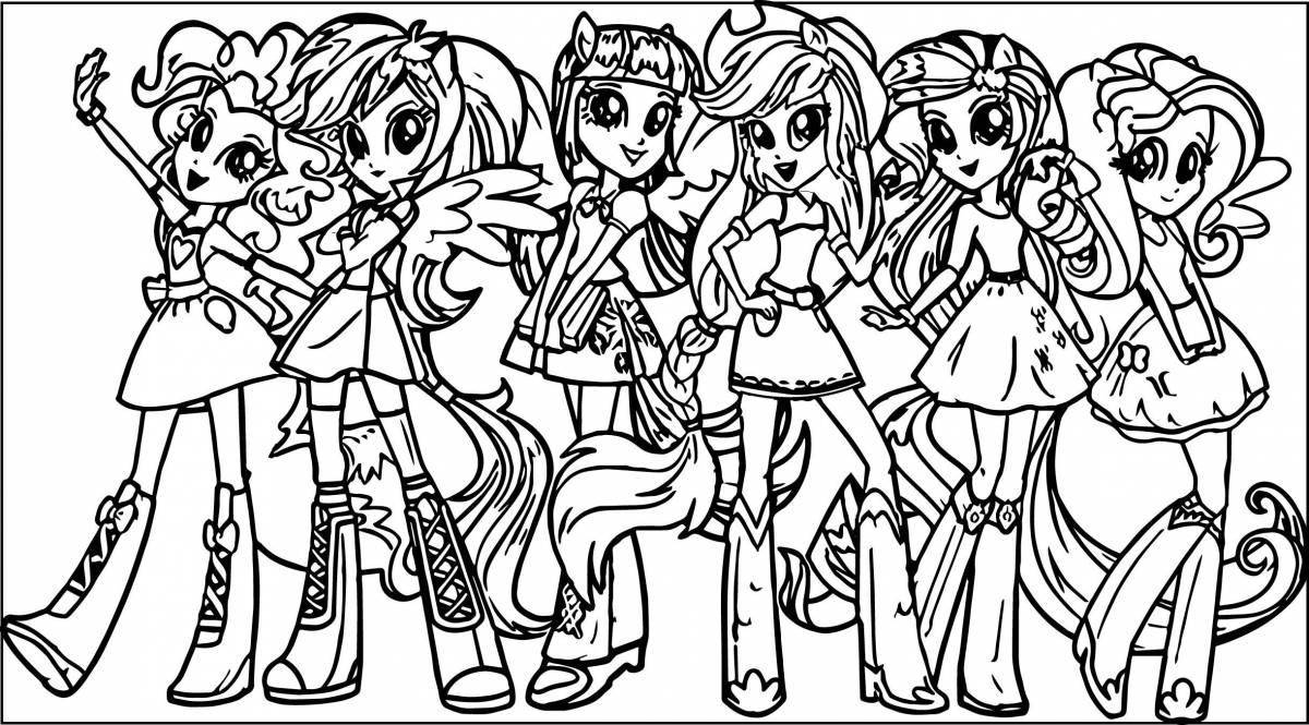 Coloring page gorgeous pony doll