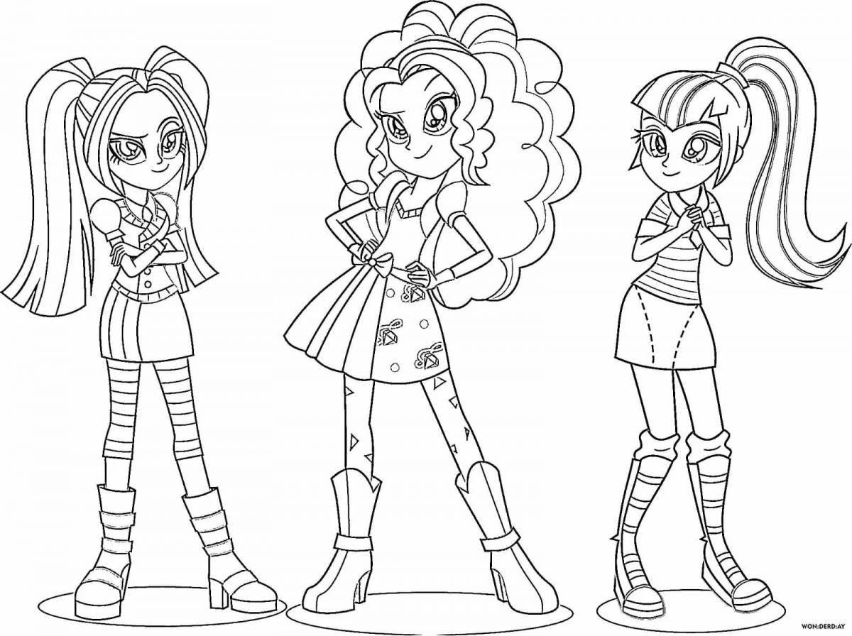 Coloring page dazzling pony doll
