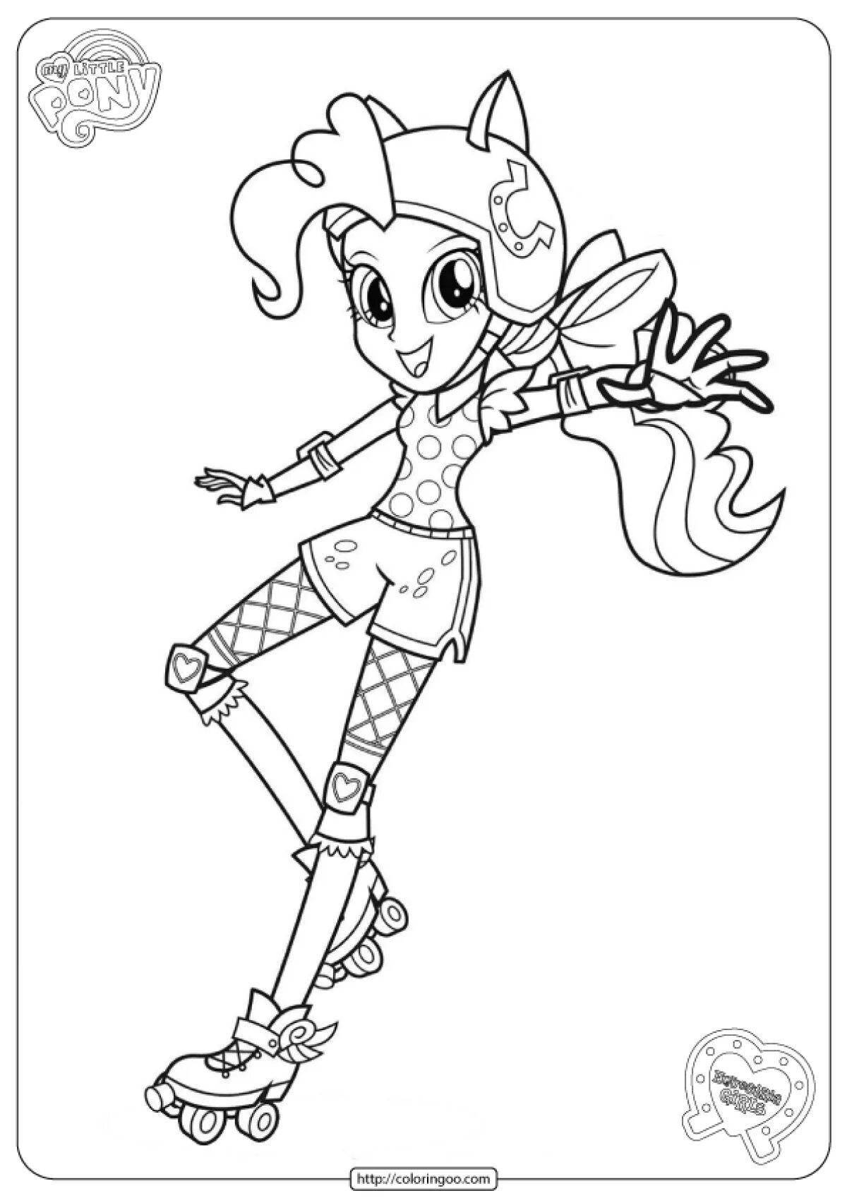Coloring page bright pony doll