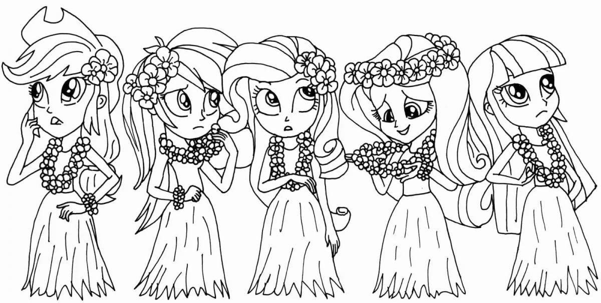 Coloring page glamor pony doll