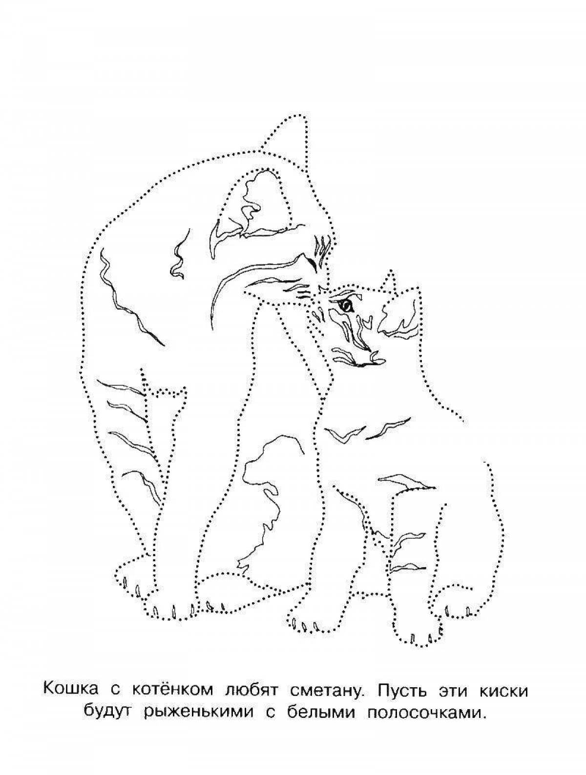 Adorable cat mom coloring book